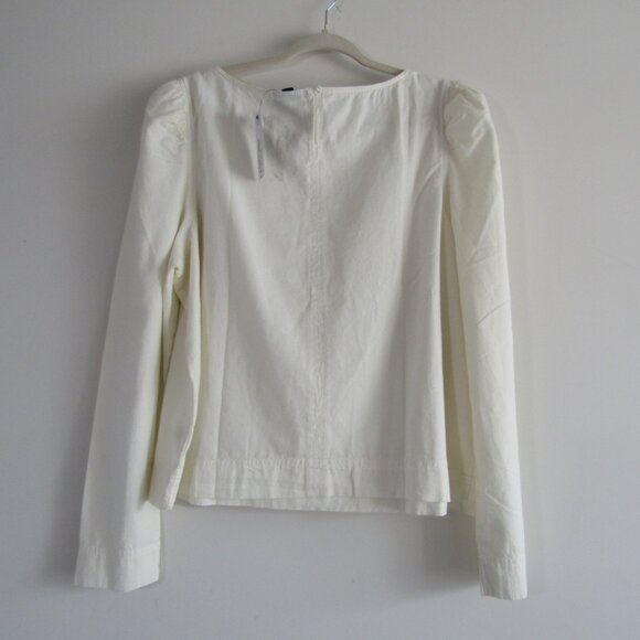 ANA Women's Top XXL Off White Puff Sleeves Elevated Basic Casual Coastal Grandma - Picture 7 of 11